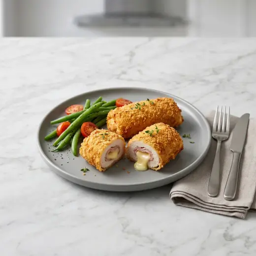 Kuva reseptistä Broileri cordon bleu airfryerissa valmiina airfryerissa valmistettuna