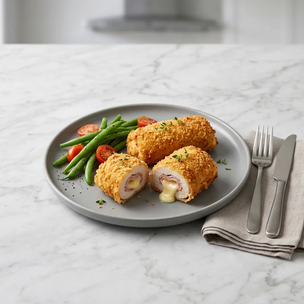 Kuva reseptistä Broileri cordon bleu airfryerissa valmiina airfryerissa valmistettuna