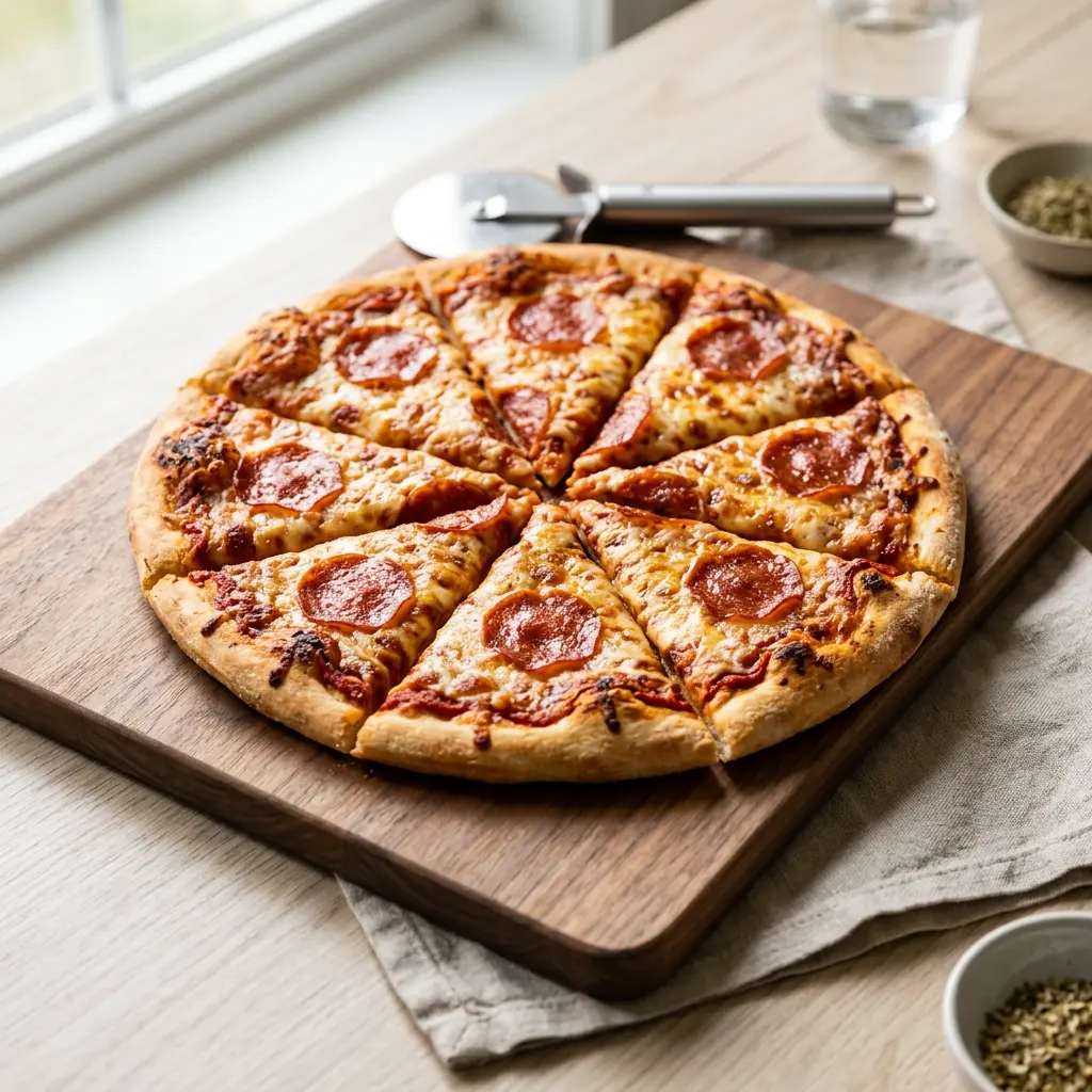 Kuva valmiista reseptistä Pakastepizza airfryerissa