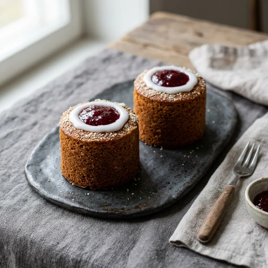 Kuva valmiista ruoasta Runebergintorttu